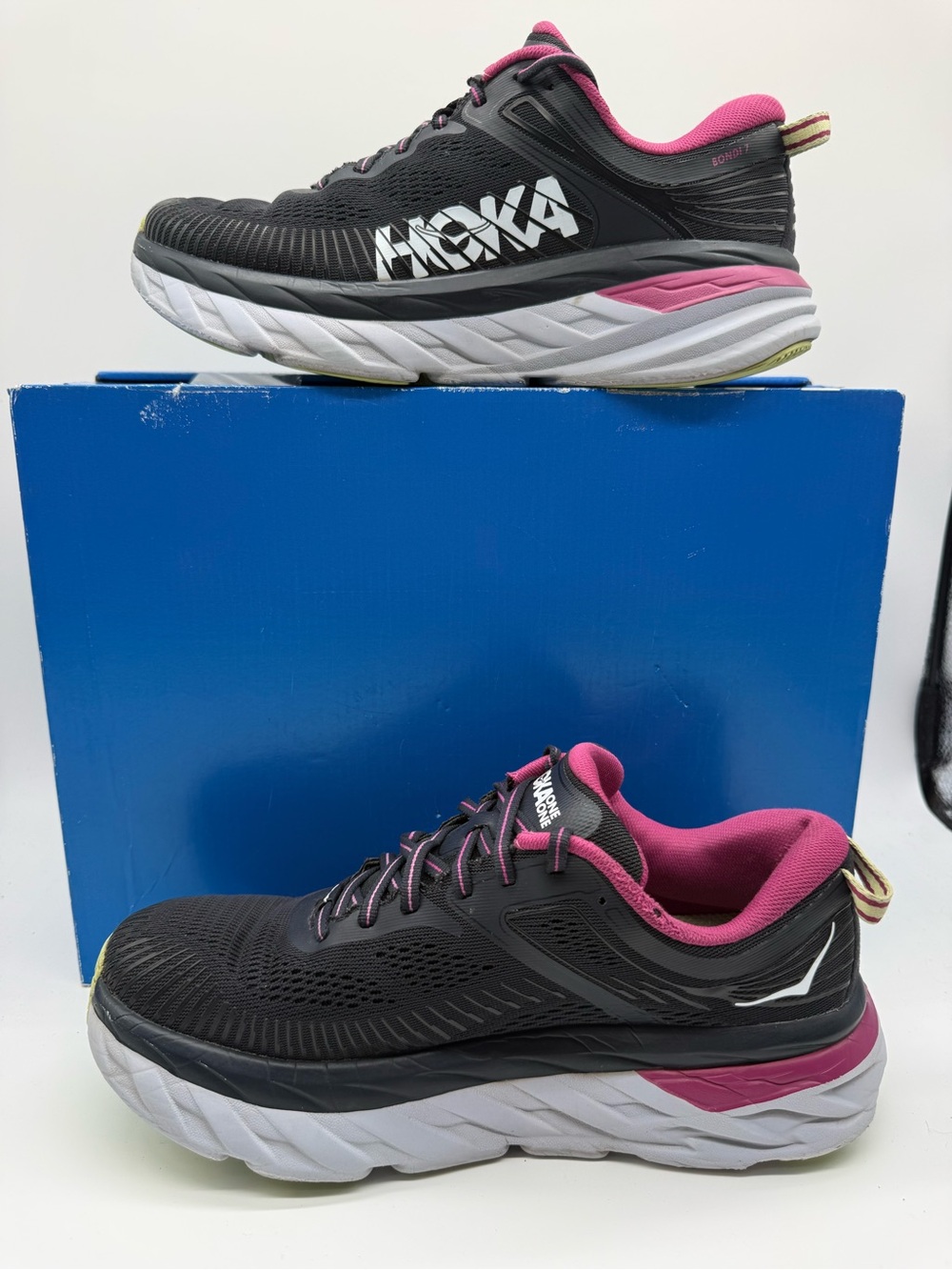 Hoka One Bondi 7 Blue Graphite Women’s Running Shoes Size US 8,5